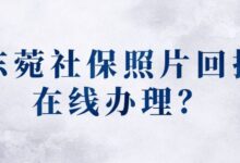 东菀社保照片回执在线办理？-社保照片回执