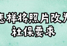 怎样将照片改为社保要求-社保照片回执